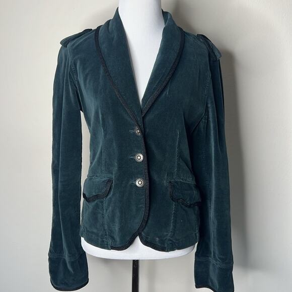 Barney’s New York Co-Op Vintage Green Velvet Blazer - Picture 1 of 9